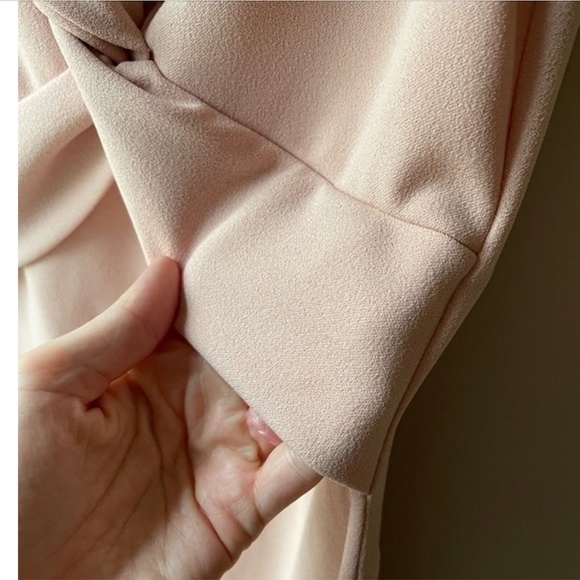 NOOKIE: Athena Off Shoulder Light Pink Midi Dress (NWT) - Picture 8 of 8